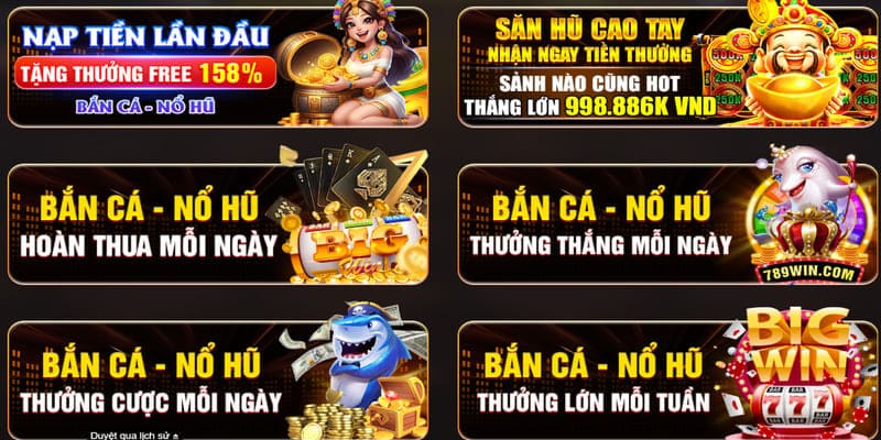 Khuyến mãi hấp dẫn 789win áp dụng cho game Bắn cá và Nổ hũ